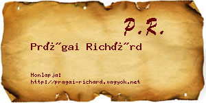 Prágai Richárd névjegykártya
